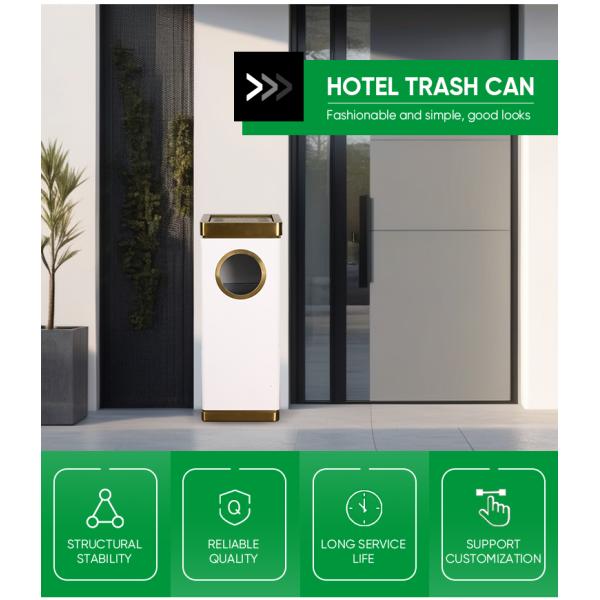 Hotel Lobby Stainless Steel Trash Can Smoking Area Elevator Entrance with Ashtray Floor-standing Vertical Peel Bucket