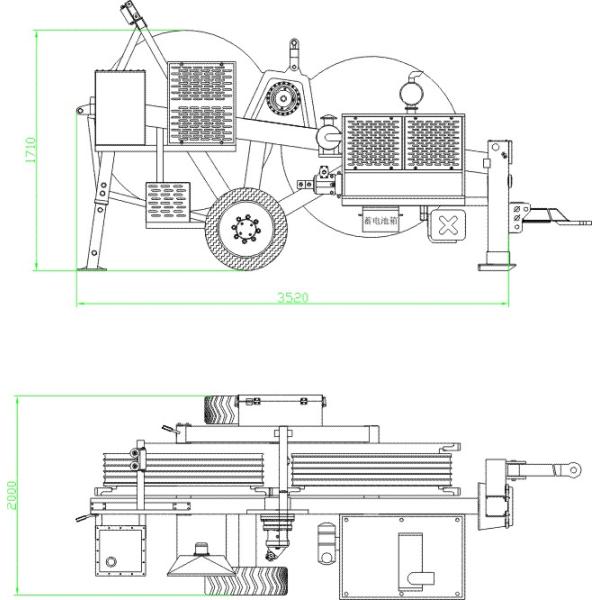 Single Conductor Hydraulic Cable Stringing Equipment Pulling Machine 40kN 4T , Cummins Engine