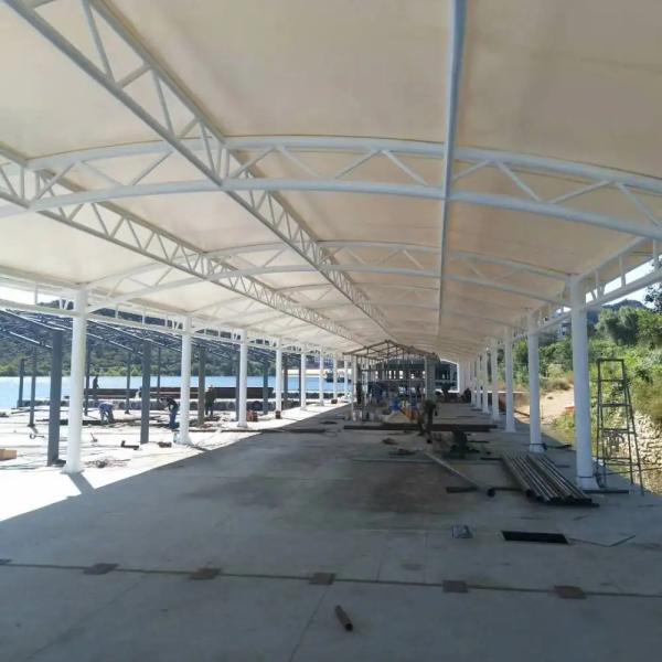 Q235 Tension Membrane Structure Building PU 0.6mm Roof Waterproof