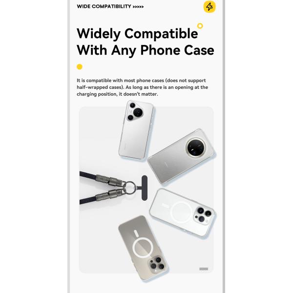 ESSAGER ES-X65 Series 60W Charging Lanyard Style USB C to USB C Cord with USB 2.0 Connector