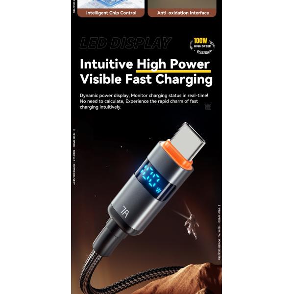 ESSAGER ES-X61 Series A-C 100W Max Best USB Cable C Charging Cord