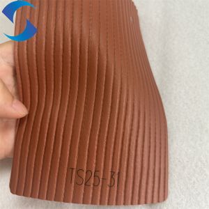 Leather source factory Three-dimensional vertical stripes PVC leather for