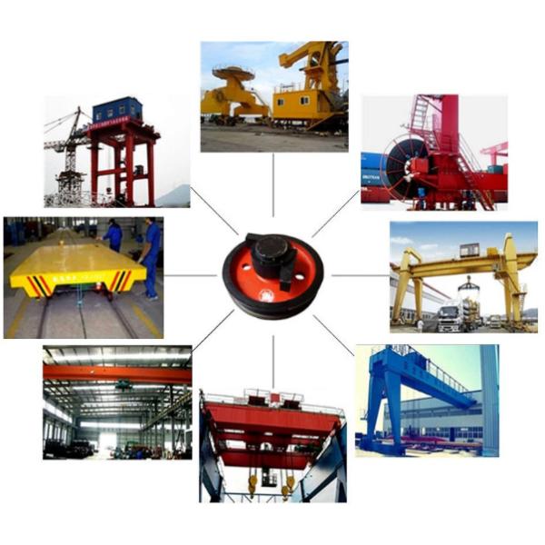 Customized Crane Trolley Wheels , Double Flange Steel Cast Crane Rail Wheels