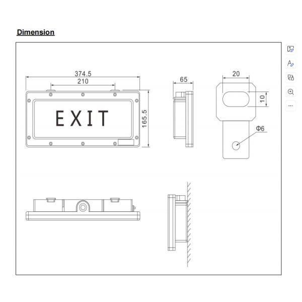 Aluminum 220VAC 100lm/w Explosion Proof Emergency Lamp Exit Signs 3w With Atex Exit Sign Light