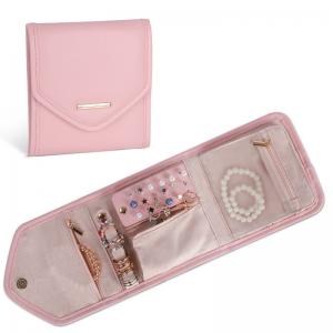 China Foldable Jewelry Storage Bag Case Mini Travel Organizer Jewellery Roll Bag 14.5x3x15cm wholesale