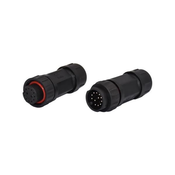 12P Waterproof Data Connector M19 IP67 M19 Screw Locking Black