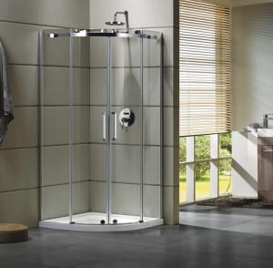 Semi - Frameless Curved Glass Shower Door Enclosures For Bathroom 100 X 100 X 195 cm