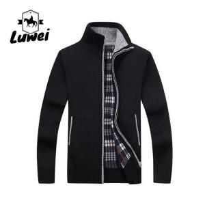 China Autumn Thicken Plus Polyester Black Thick Velvet Sweater Utility Male Clothing Casual Knitwear Jackets Cardigan Coats wholesale