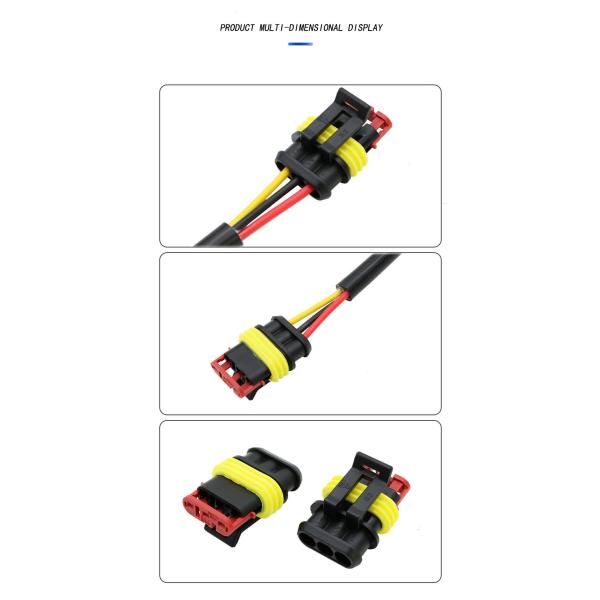 Waterproof OBD Interface Low Voltage Wire 300mm Length For Xenon Lamp