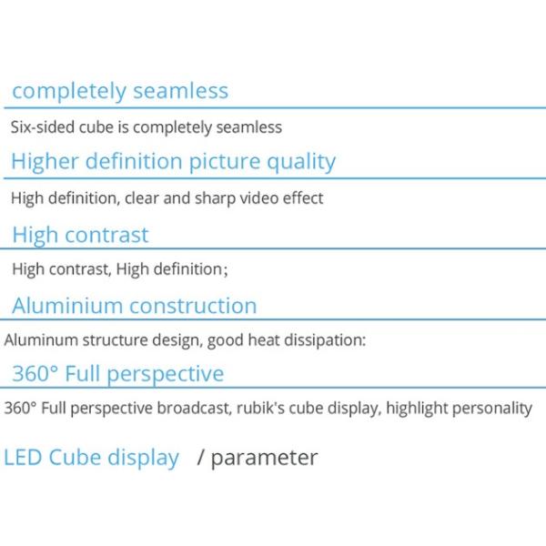 Customized CUBE Full Color Led Display , Seamless Splicing Picture Module 160mm*160mm