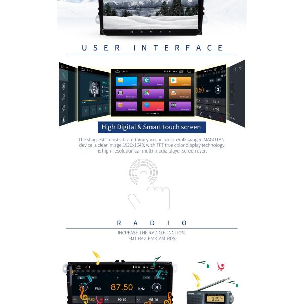 9 Inch Touch Screen Volkswagen DVD Player With MP3 MP4 MP5 Radio / Stereo