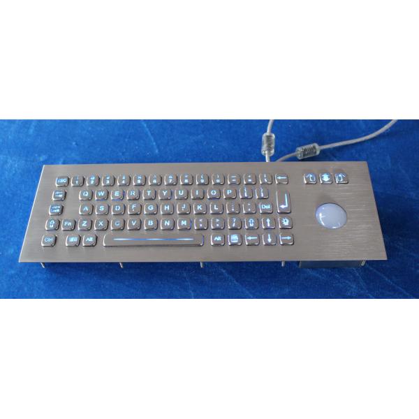 Stainless steel Illuminated USB Keyboard with trackball Compact Format