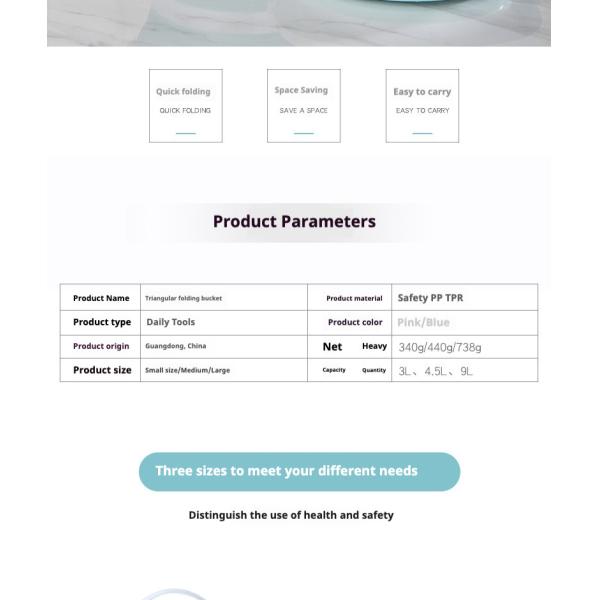 Compact Foldable Plastic Bucket Lightweight and Space-saving Water Storage Solution