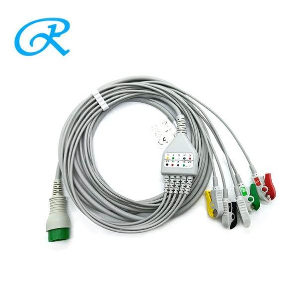 Creative IEC / AHA color Clip 5 Lead ECG Cable For Patient monitor