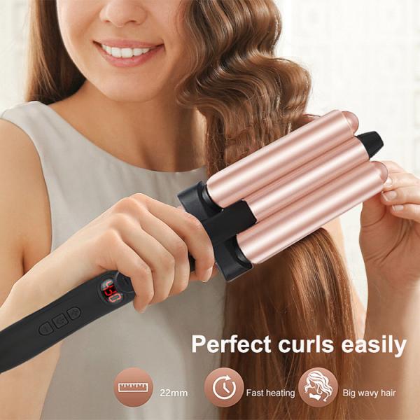 Fast Heating 5 In 1 Curling Iron Wand , 45W 3 Barrel Hair Crimper