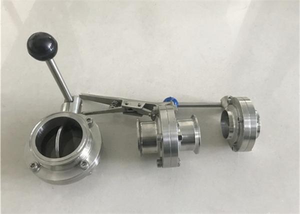 Quality Simple Structure Sanitary Butterfly Valve Quick Install With Manual Handle for sale