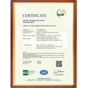 SHANGYU SHENGRUISI (SRS) PACKAGING CO.,LTD Certifications