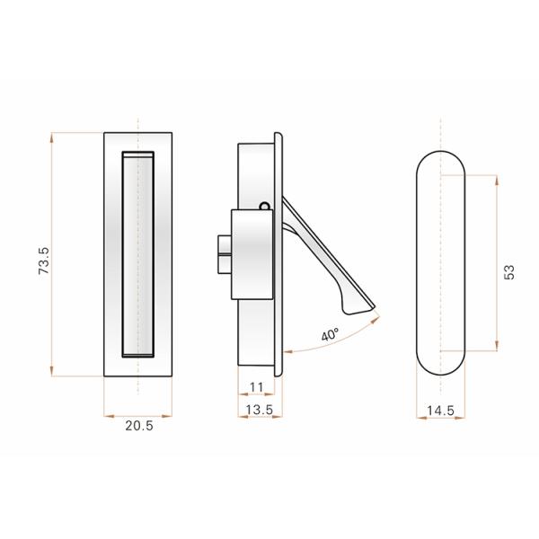 Swing Concealed Door Handles Nickel Plating Surface For Electrical Cabinet Door
