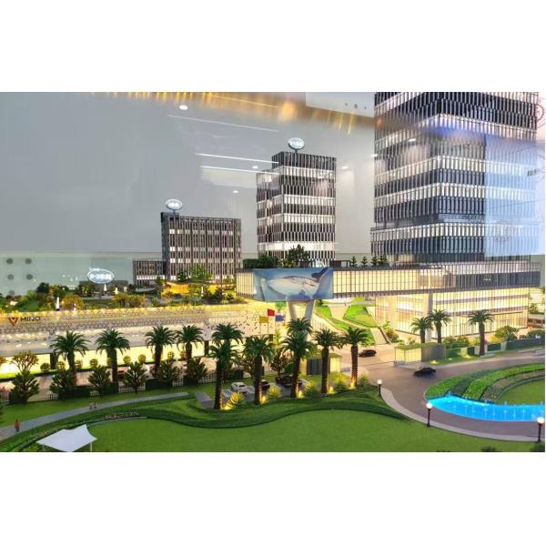 Modern Office Architectural Scale Model 1:150 Integrated Green Spaces