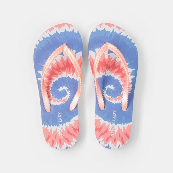 Reusable Tie Dye Flip Flop , PE Sole Ladies Flip Flops Size 8