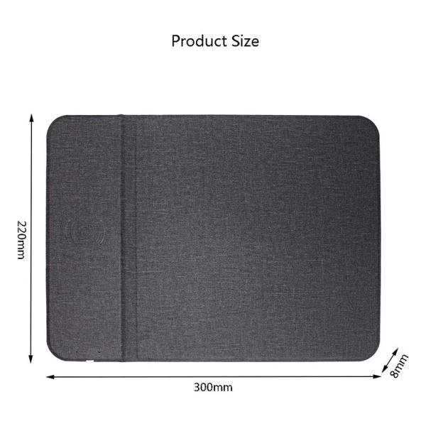12V/1.25A Output Voltage and Current Qi Wireless Charger Mouse Mat for Multiple Devices