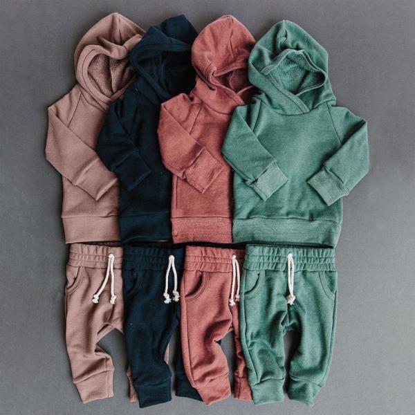 250gsm Pullover Sweat Shirt Toddler Sweatshirt Jogger Pants Set French Terry Fabric