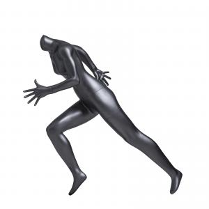 China Dumb Headless Female Mannequin Black Running Fiber Glass Human Model on sale