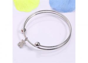 OEM / ODM Stainless Steel Bangles Personalised Charm Bracelet With Pendant