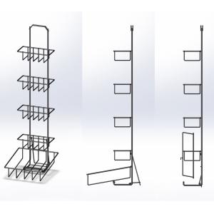 China 4 Tiers Steel Tea Box Display Stand / Wire Basket Base Display Rack For Tea Pack wholesale