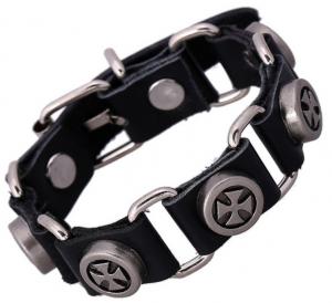China Leather bracelet Cowhide link bracelet with pop punk jewelry on sale
