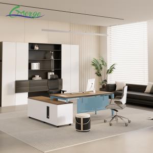 China Functional Cable Management System Commercial Manager Office Desk with Wood/Steel Construction and Laminate Finish wholesale