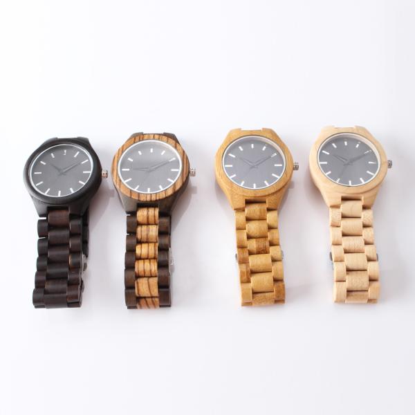 Wooden Strap Most Accurate Quartz Watch Oem Logo Handmade Round Case Shape