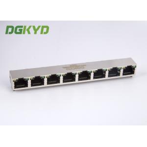 China Shield Tab Up 1x8 Port Combo PCB Mount RJ45 Multiple Port Connectors With Y/G LED on sale