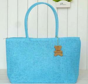 China high quality fashion straw beach bag, woven tote beach handbag, beach bag for vacation on sale