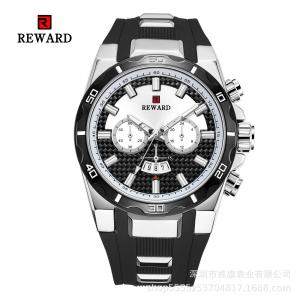 China Silicone Band Mens Stainless Steel Watches Fake Chronograph With Big Face wholesale