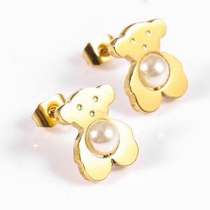 Trendy Stainless Steel Pearl Earrings , 316L Stainless Steel Stud Earrings For Women