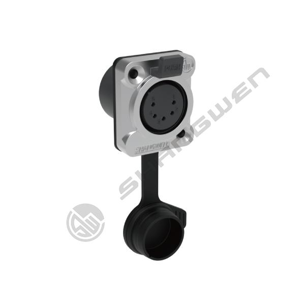 Industrial Electronics Accessories Waterproof 5 Pin XLR Female Jack Panel Mount Connector with Sealed Rubber Jacket