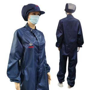 China Zipper Closure Mandarin Collar ESD Coverall Suit Compliant To ANSI/ESD S20.20 Standards on sale