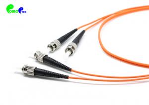 China OM2 50 / 125μm ST - ST Fibre Optic Patch Cable Duplex 2.0mm 10M PVC Orange wholesale