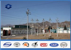 China Power Distribution Equipment lattice steel pole , Conical Polygonal Galvanized electric utility pole on sale