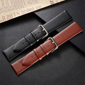 China Black brown watchband Leather Men Women Watch Band  12 14 16 18  20  22 24mm  Wrist Watch Strap On Belt Bracelet Metal B on sale