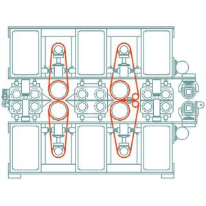 2200 mm working width 2+4 Double Sides Sanding Line for 7 feet width MDF/HDF