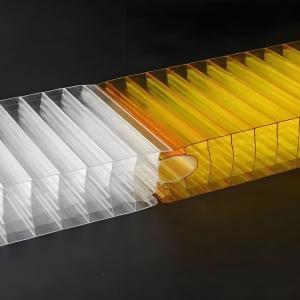 China 40mm Yellow Polycarbonate Sheet With Plug Pattern Texture For Structural Rigidity And Enhanced Light Diffusion wholesale