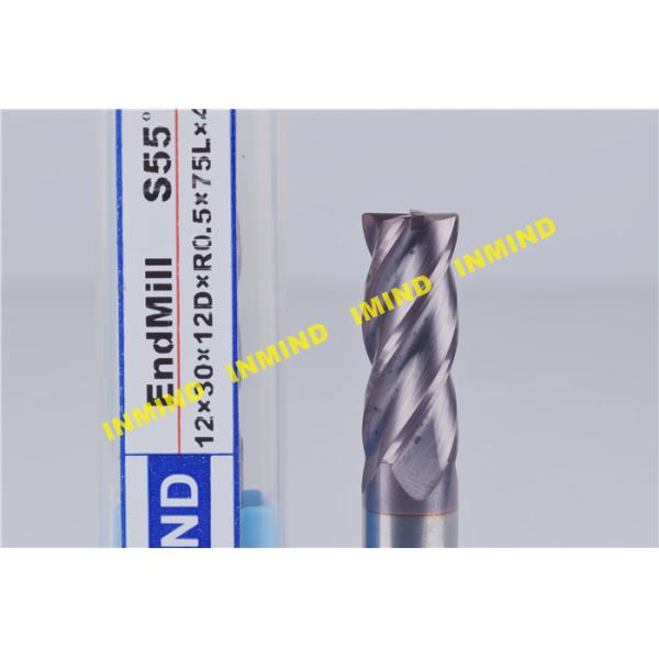 Dia 12 mm / 10 mm AlTiN Coating R1.5 Corner Rounding Cutter , Radius Cutter Mill