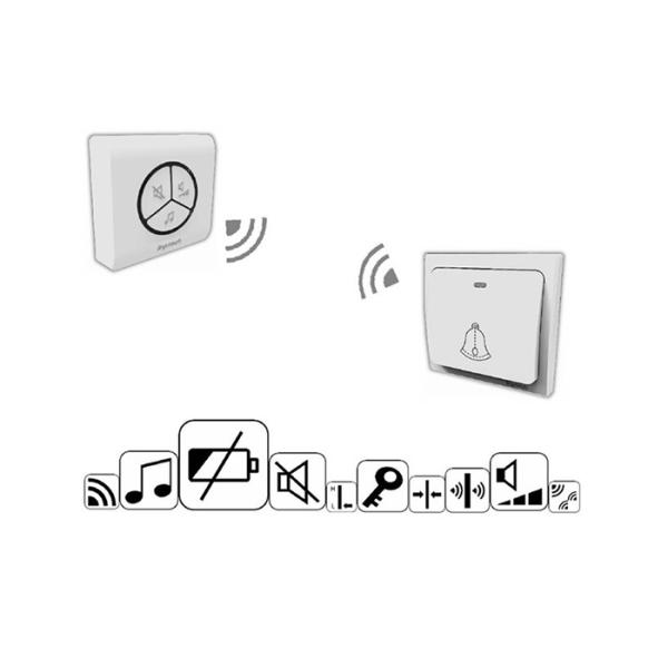 No Battery Wireless Door Bell Waterproof Plug-in Wall Socket Push Switch Button Doorbell 85V - 265V AC