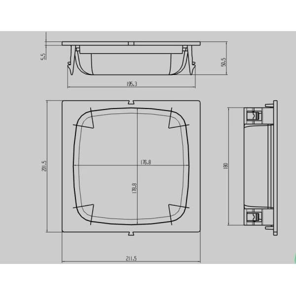 211.5*201.5*50.5mm Square Basket Pocket For Benier Overhead Proofer