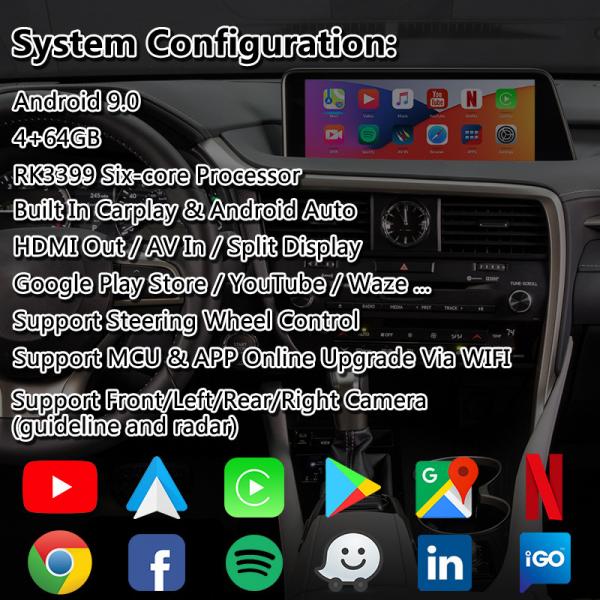 PX6 4GB Android Carplay Interface for Lexus RX350 / RX450H Mouse Control HDMI Android Auto