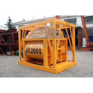 China Self Lubrication Twin Shaft JS200 Concrete Mixer Machine Discharging Volume 2000L wholesale