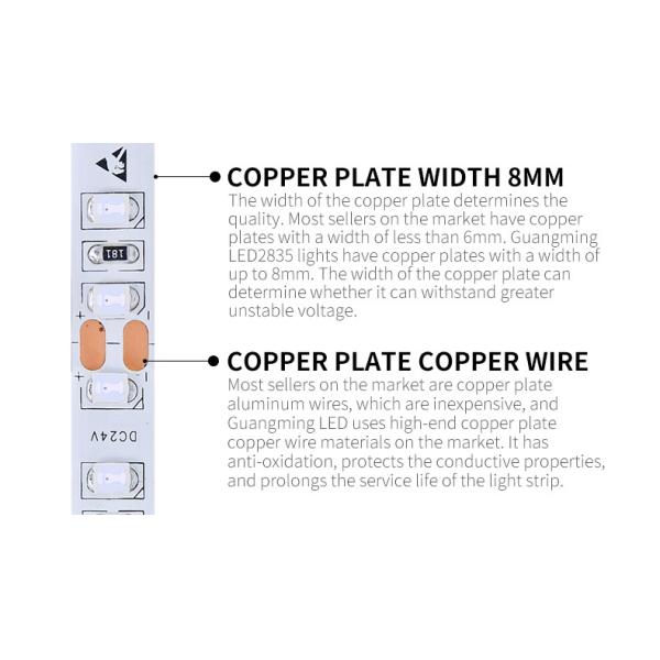 16×16 Pcb IP68 12W 630nm 60leds/M Warm White LED Strip
