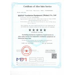 Bigfans Ventilation Equipment (Wuhan) Co., Ltd Certifications